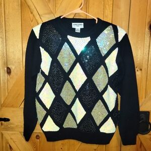 Vintage  80s Alfred Dunner sequin  Sweater Petite medium